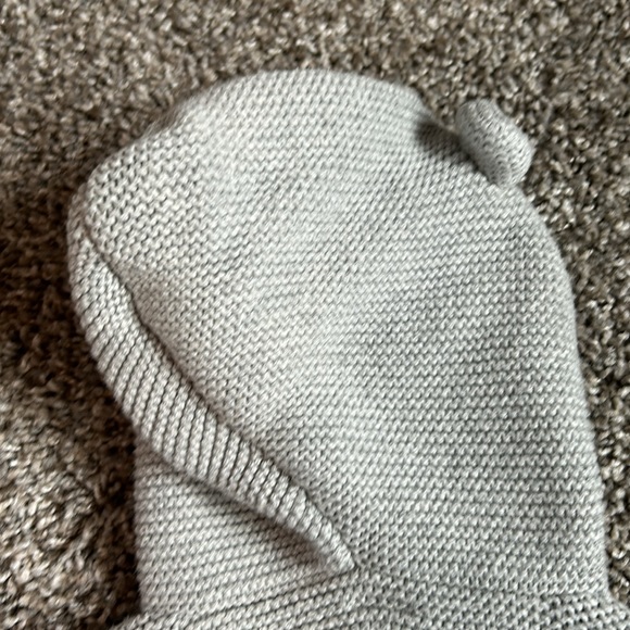Baby Gap 12-18 months boys sweater button up light gray with hood and ear detail - Picture 6 of 6